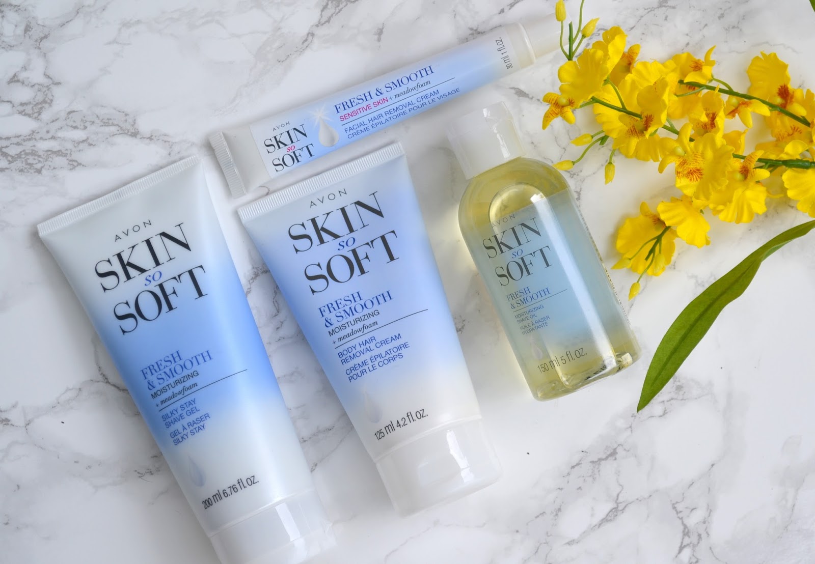 BODY Hair Removal with Avon Skin So Soft Fresh and Smooth Cosmetic