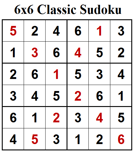 Classic Sudoku (Mini Sudoku Series #80) Solution