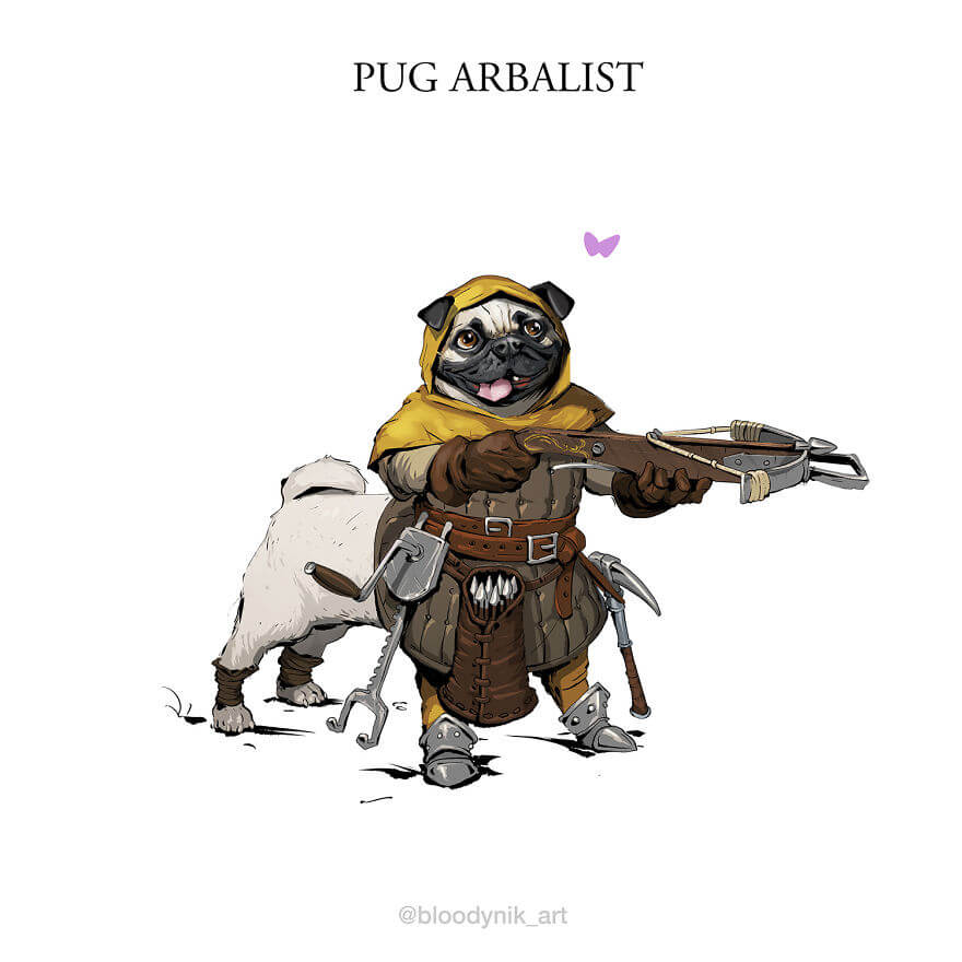 13-Pug-Arbalist-Nikita-Orlov-Mythical-Dog-Centaur-Digital-Paintings-www-designstack-co