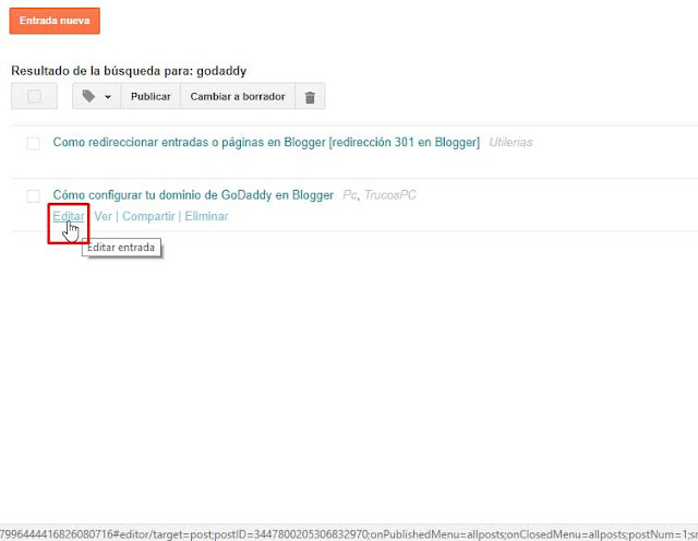 Cómo Personalizar la URL o dirección de las Entradas