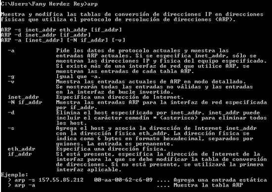 COMANDOS CMD: ARP