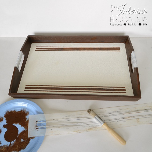 Faux Snakeskin Wood Tray Stenciling With Stain