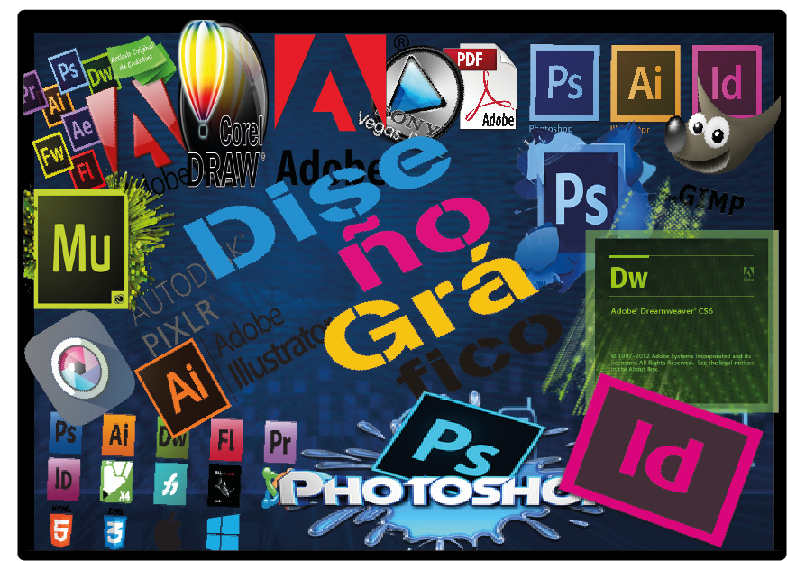 Collage de programas de diseño grafico