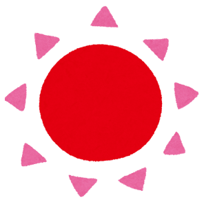 太陽のイラスト（赤）