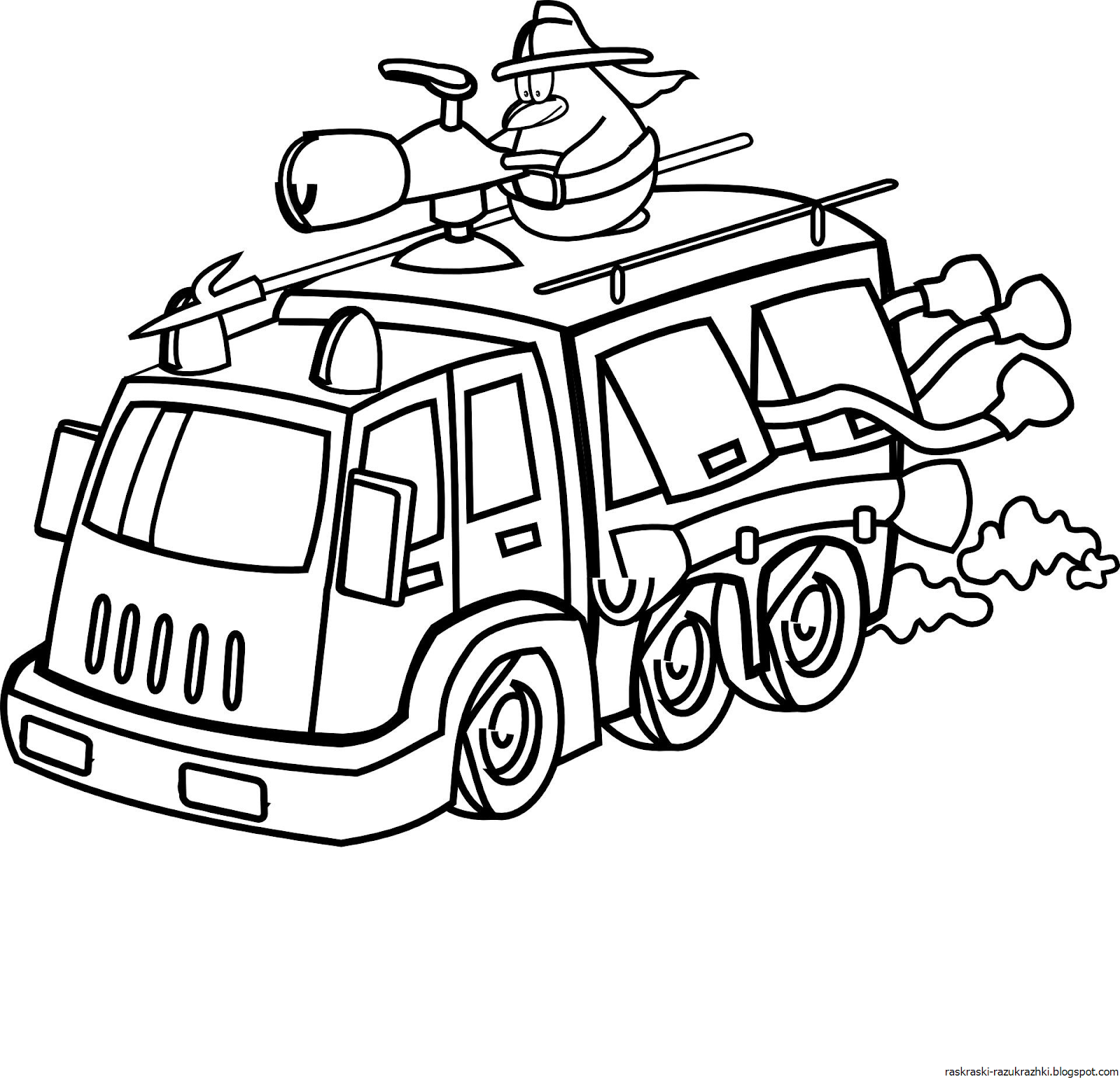 Пожарная Машина Раскраска Для Детей