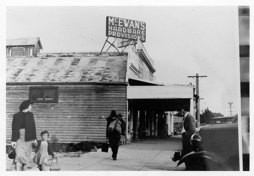 Old Dandenong The old McEwans hardware store in Dandenong around 1950.