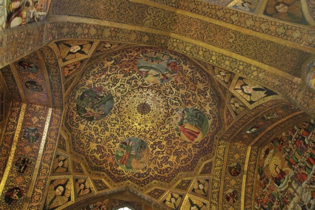 Intricate ceiling work at Vank Cathedral, Isfahan