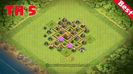 Formasi Pertahanan CoC TH 5 Base Trophy Formasi Pertahanan CoC TH 5 Base Trophy