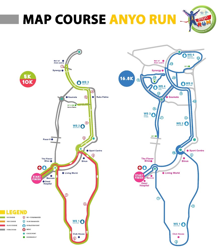 Rute Anyo Charity Run • 2018 Anyo Charity Run Route 2018