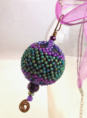 Purple Frost pendant necklace by Karen Williams - kits available on Etsy