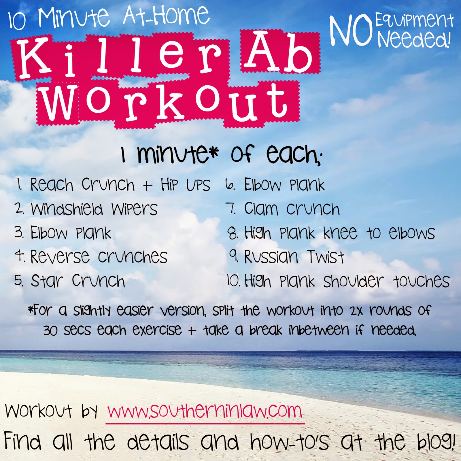 Southern In Law Killer 10 Minute Ab Workout Southern In Law Killer 10 Minute Ab Workout