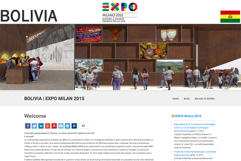 Expo 2015 Milano Blog: Welcome to Bolivia... Website