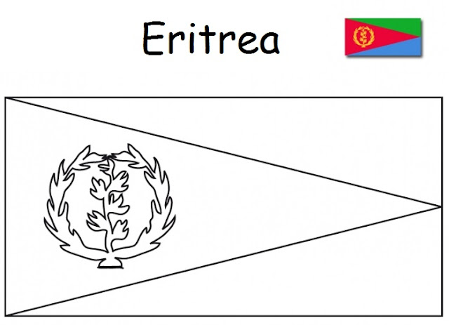 Cartoon Eritrea Flag Coloring Page 