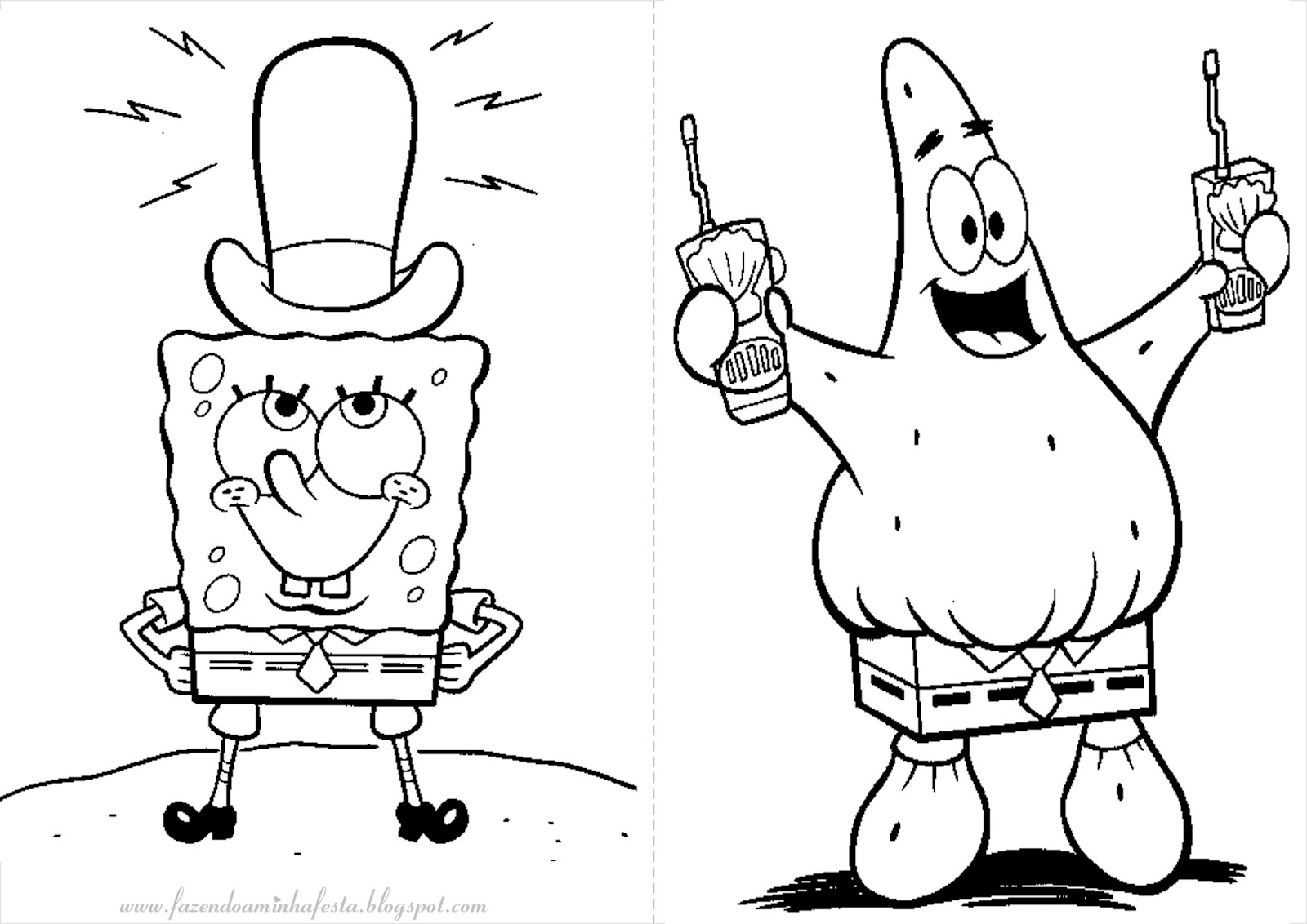 imagens do bob esponja para colorir
