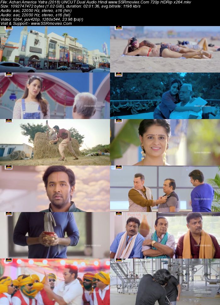 Achari America Yatra (2018) UNCUT Dual Audio Hindi 480p HDRip x264 400MB Movie Download