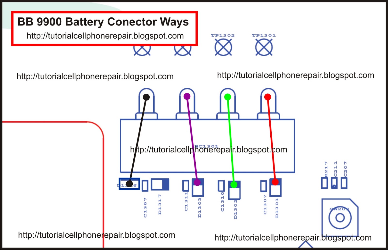 Blackberry 9900 Battery Conector Ways
