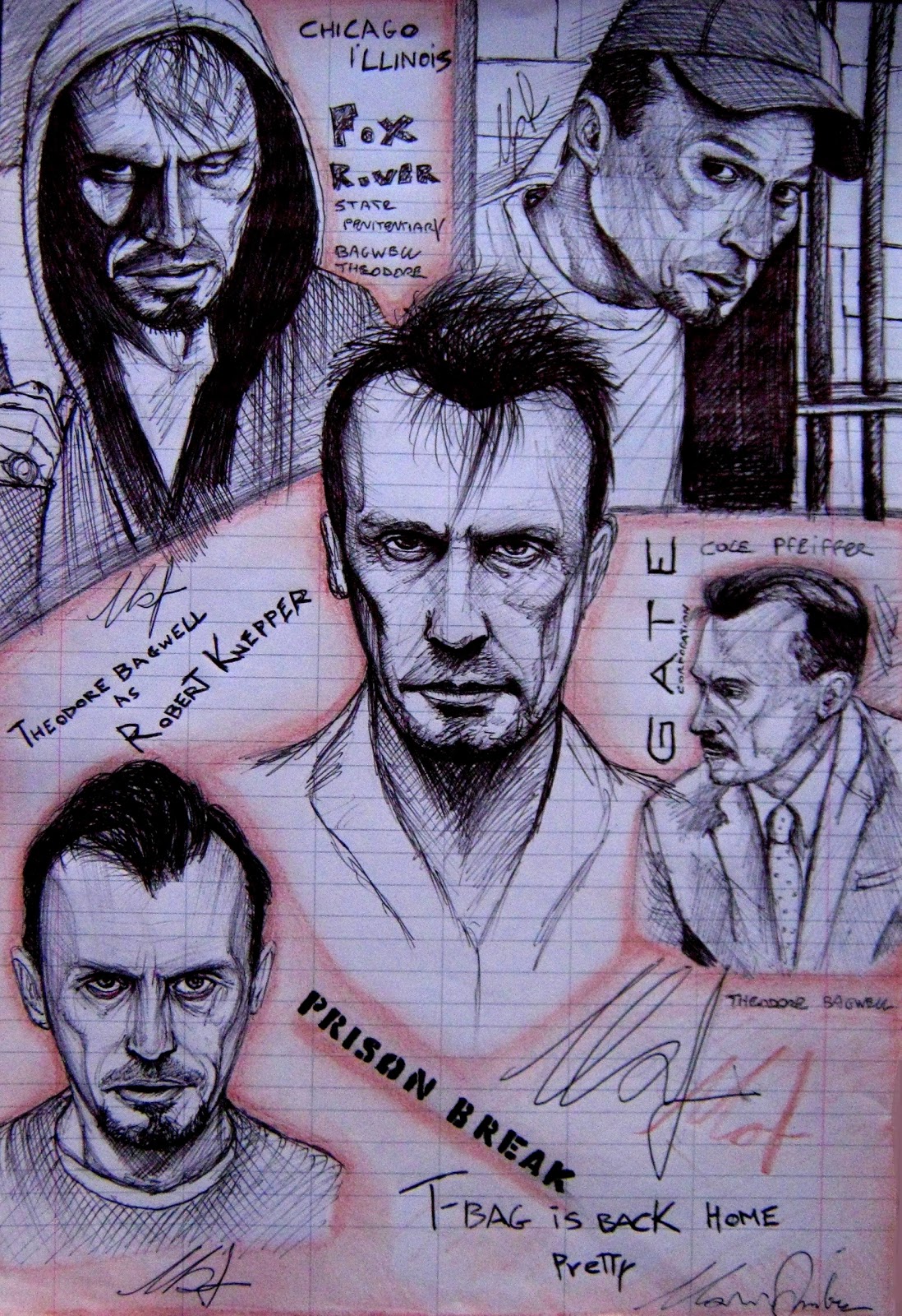 Robert Knepper Als T-Bag Signiertes Foto - Prison Break Memorabilia Mit Passepartout | 25,4x20,3 Cm