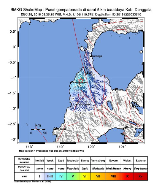 BREAKING NEWS! Gempa Magnitudo 4,5 dan 3,2 Guncang Donggala dan Palu (26/12/2018)