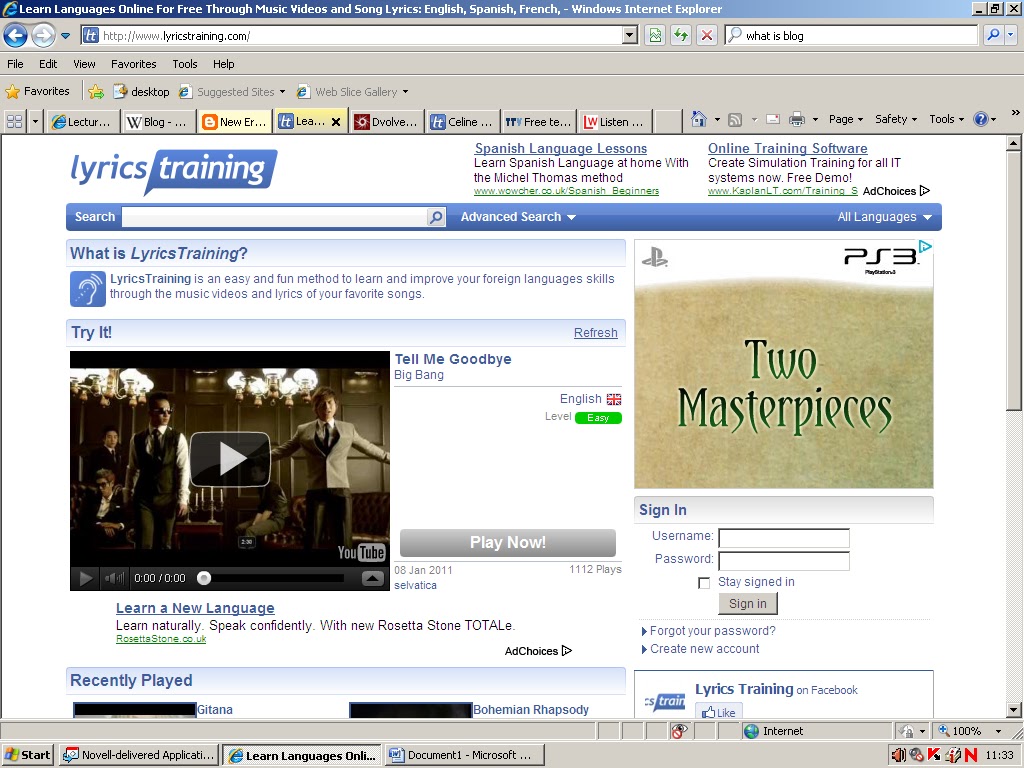 Lyrics Training New Era of Language