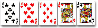 List hand card in playing poker online