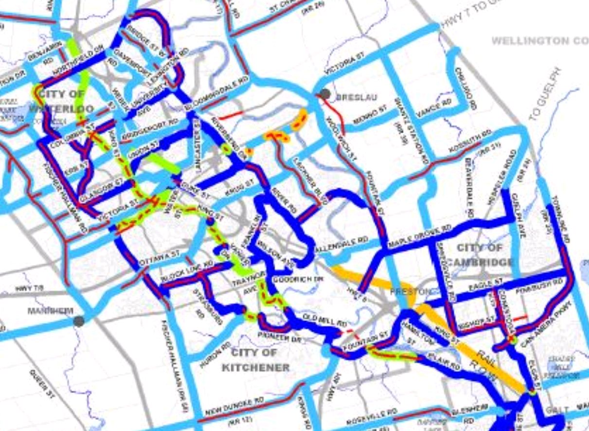 KW bicycle blog region bike lanes, now and tobe then