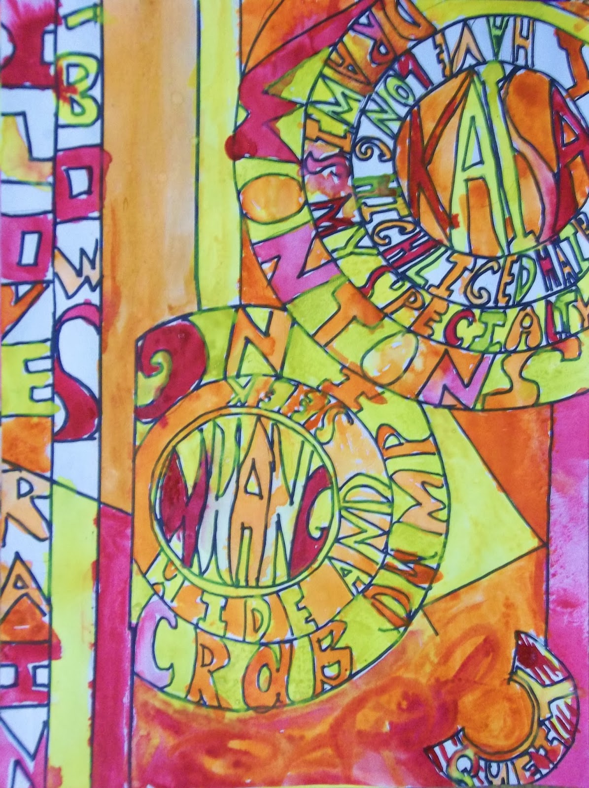 My Blue Art Room: 5th grader Abstract Me