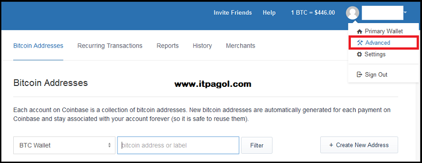 create bitcoin address with name