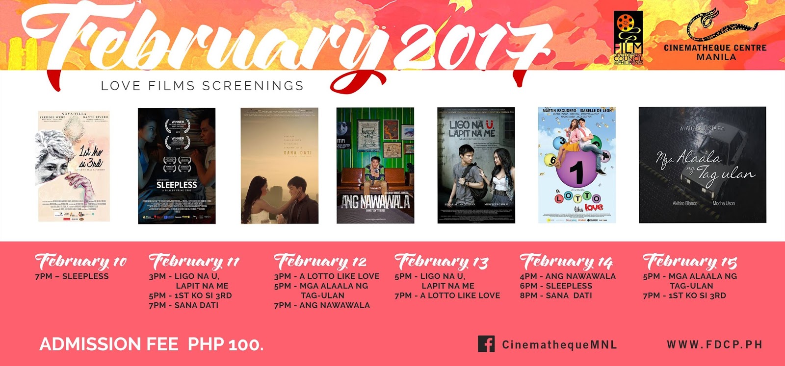 Cinematheque Centre Manila Unveils Schedule of "Love Film Screenings