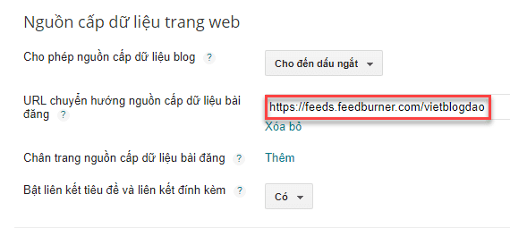 Hướng dẫn cấu hình nguồn cấp FeedBurner cho Blogger