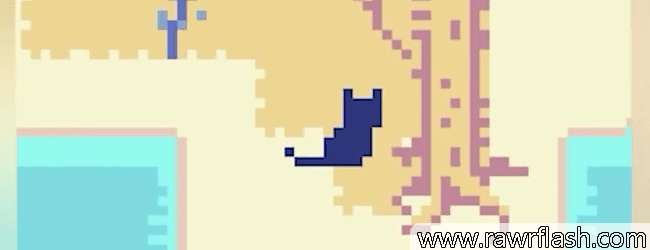 O jogo sem nome, jogo do gatinho? Jogo de pixel de um gato explorando o mundo.