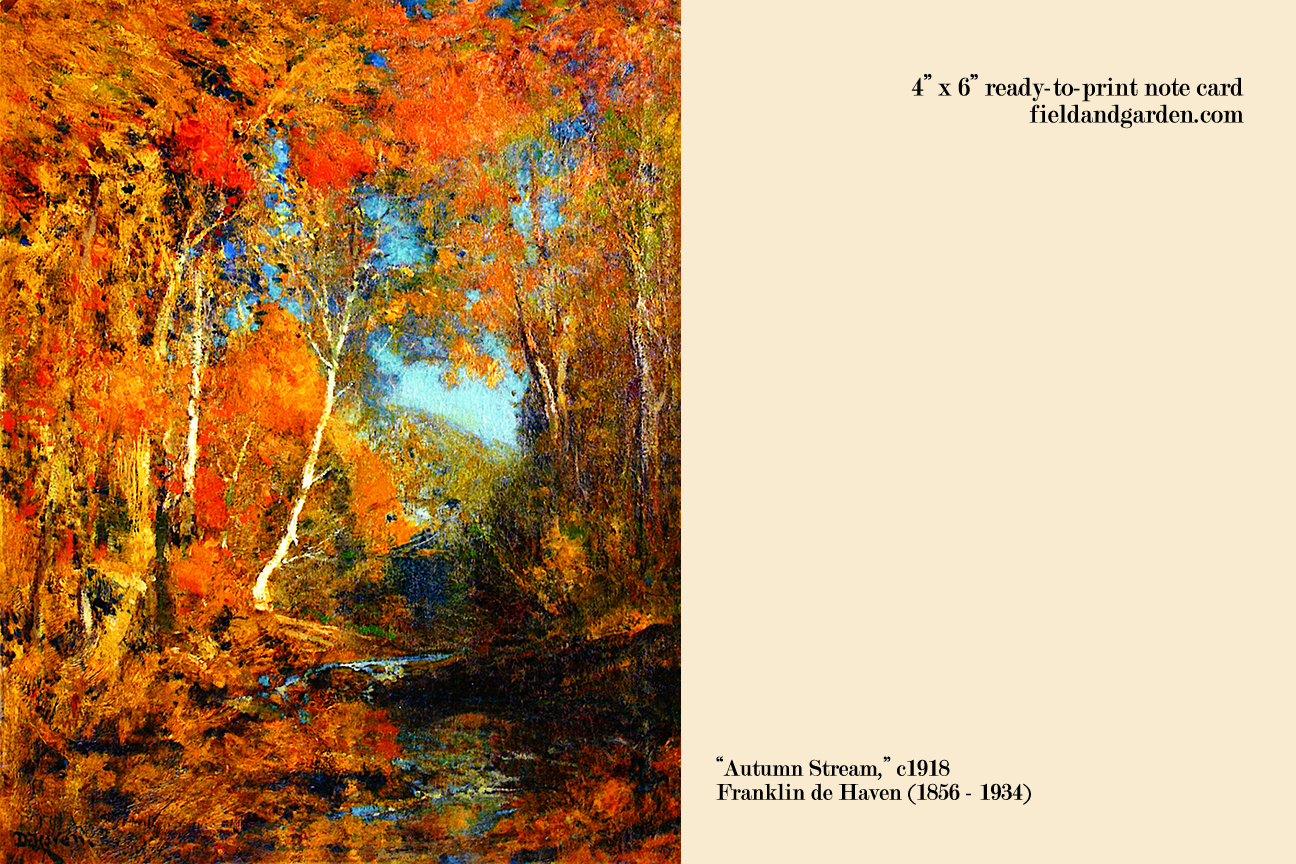 field garden fine art note cards autumn stream by how to print note cards