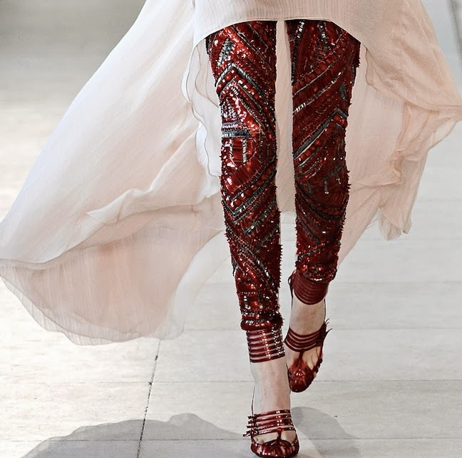 sequin pants - runway- fashion