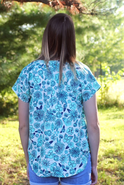 Lou Box Top from Indiesew in a cotton from Cotton and Steel