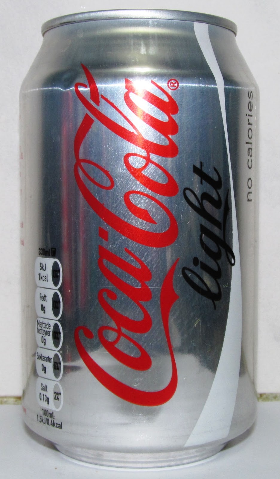 LATAS Y BOTELLAS COLECCIÓN LATA COCA COLA LIGHT NO CALORIES DINAMARCA 2015