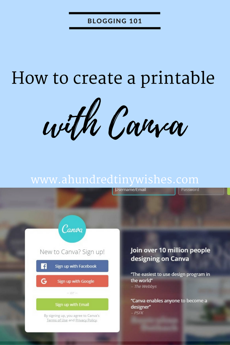 how to create a printable with canva a hundred tiny wishes