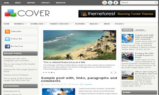 Cover Blogger Template