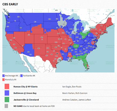 PACKERVILLE, U.S.A.: Week 11 TV Maps