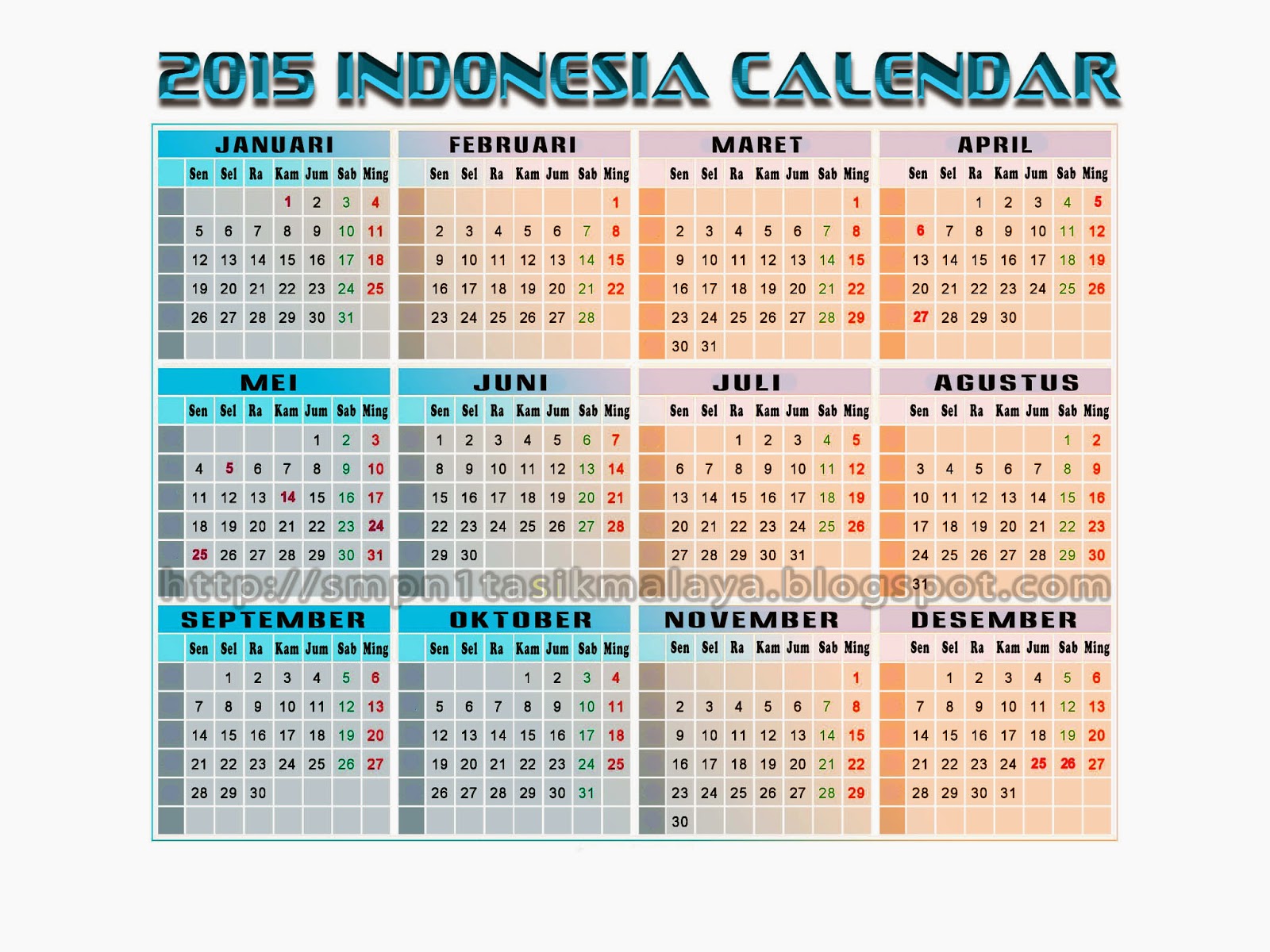 Download Kalender Tahun 2015