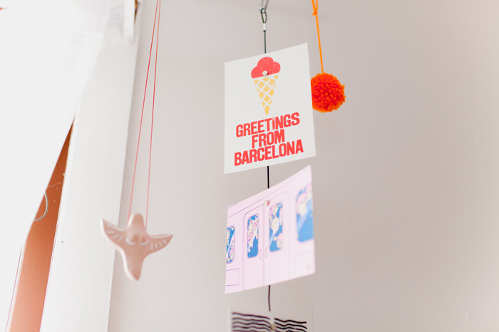 greeting from barcelona postcard hanging postcards decor