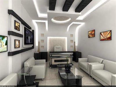POP false ceiling with LED lighting ideas for living room