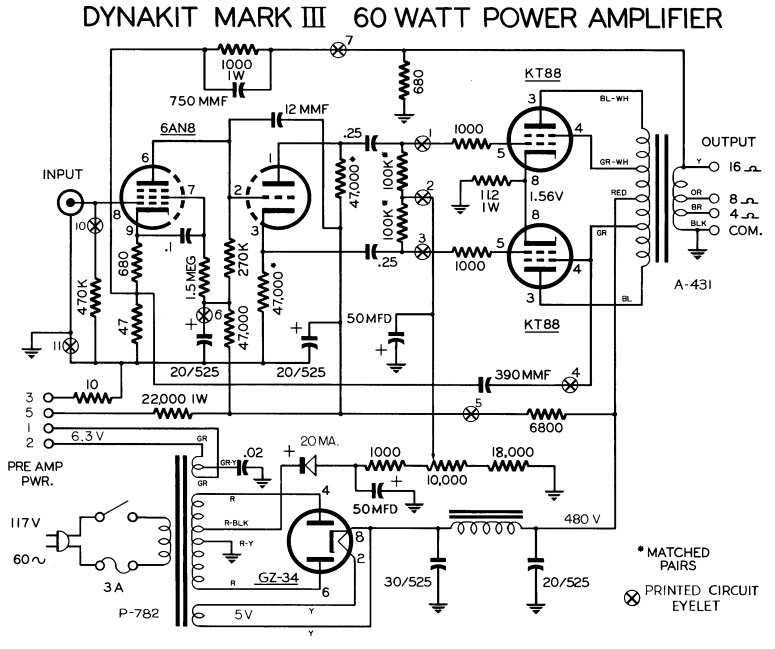 Eletrônica Elétrons : Esquema amplificador valvulado 60W vávulas 6ANB