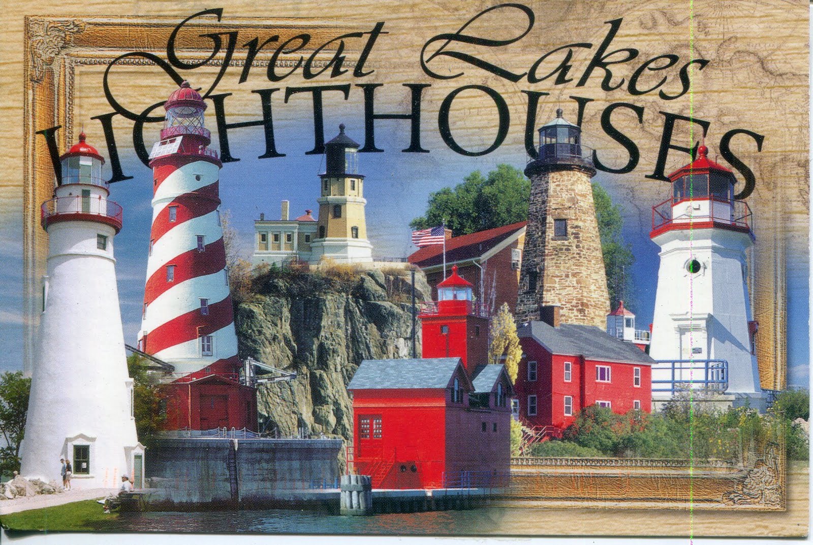 collect ROC USA Postcard Great Lakes Lighthouses