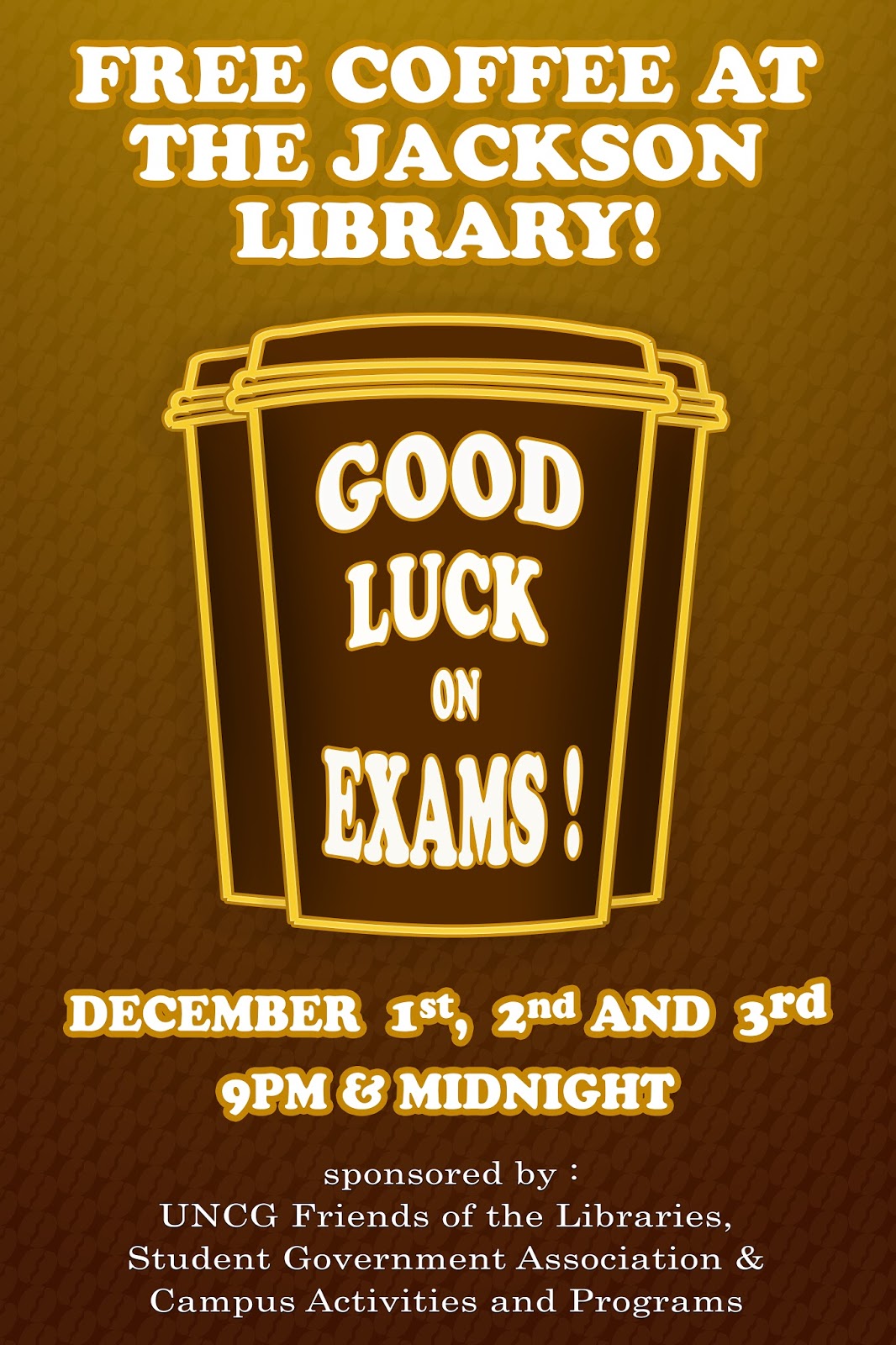 Friends of the UNCG Libraries Again Providing Free Coffee for Students During Exams