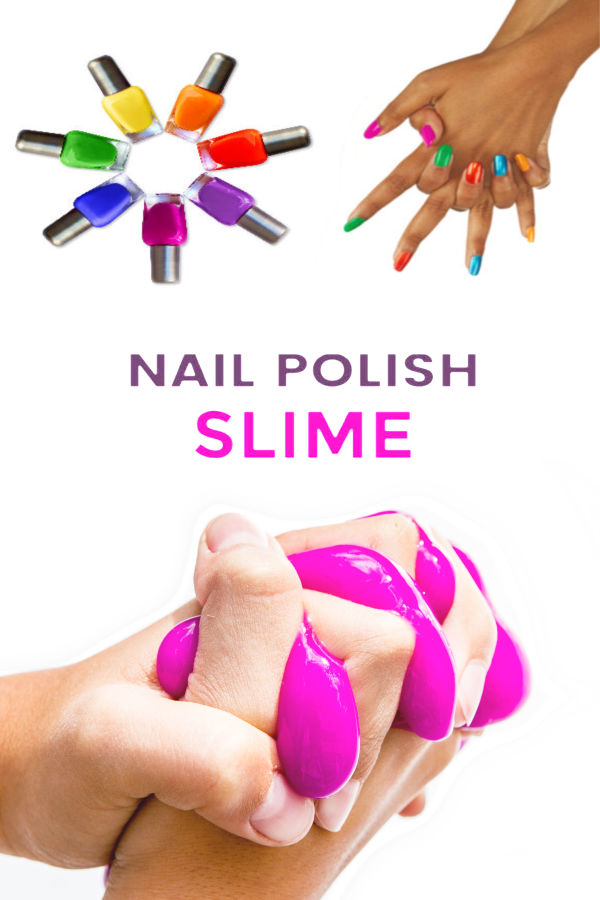 Make slime for kids using nail polish! This easy slime recipe will wow the kids- no borax or liquid starch needed! #nailpolishslimerecipe #nailpolishslime #nailpolishslimediy #slimerecipewithcontactsolution #slime #slimerecipe #slimerecipeeasy #slimenailpolish #slimeforkids