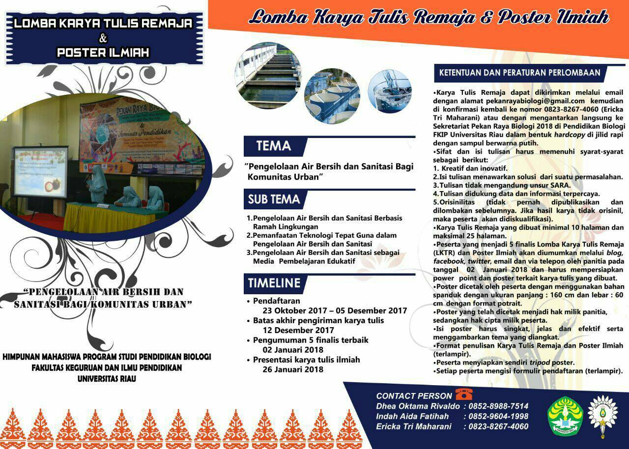 Lomba Karya Tulis Remaja &amp; Poster Ilmiah 2017 di