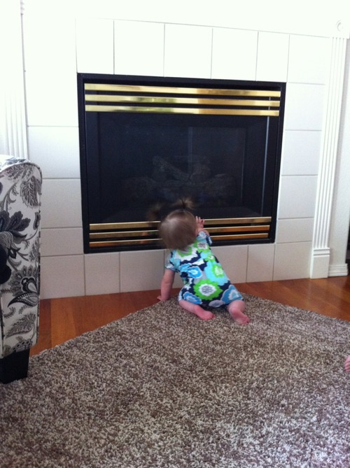 Lucky Pair Crafts: Chalkboard Fireplace-- baby proofing at its finest!