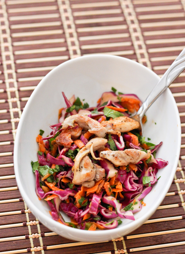 Thai chicken salad (or chicken satay salad)