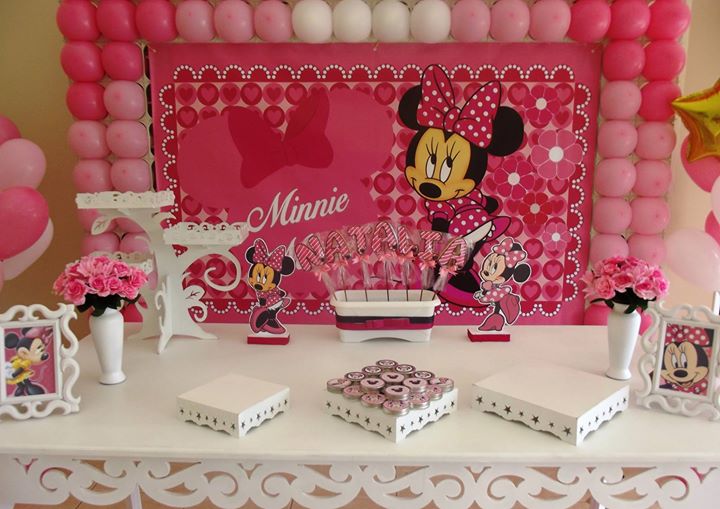 Mamãe Fazendo a Festa em Casa: Decoração Minnie Rosa - Steffanina ...