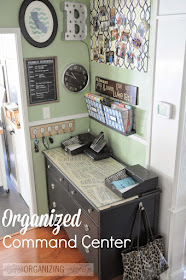 12 Ways to Organize with Command Hooks - organize a purse on a hook in a command center :: OrganizingMadeFun.com