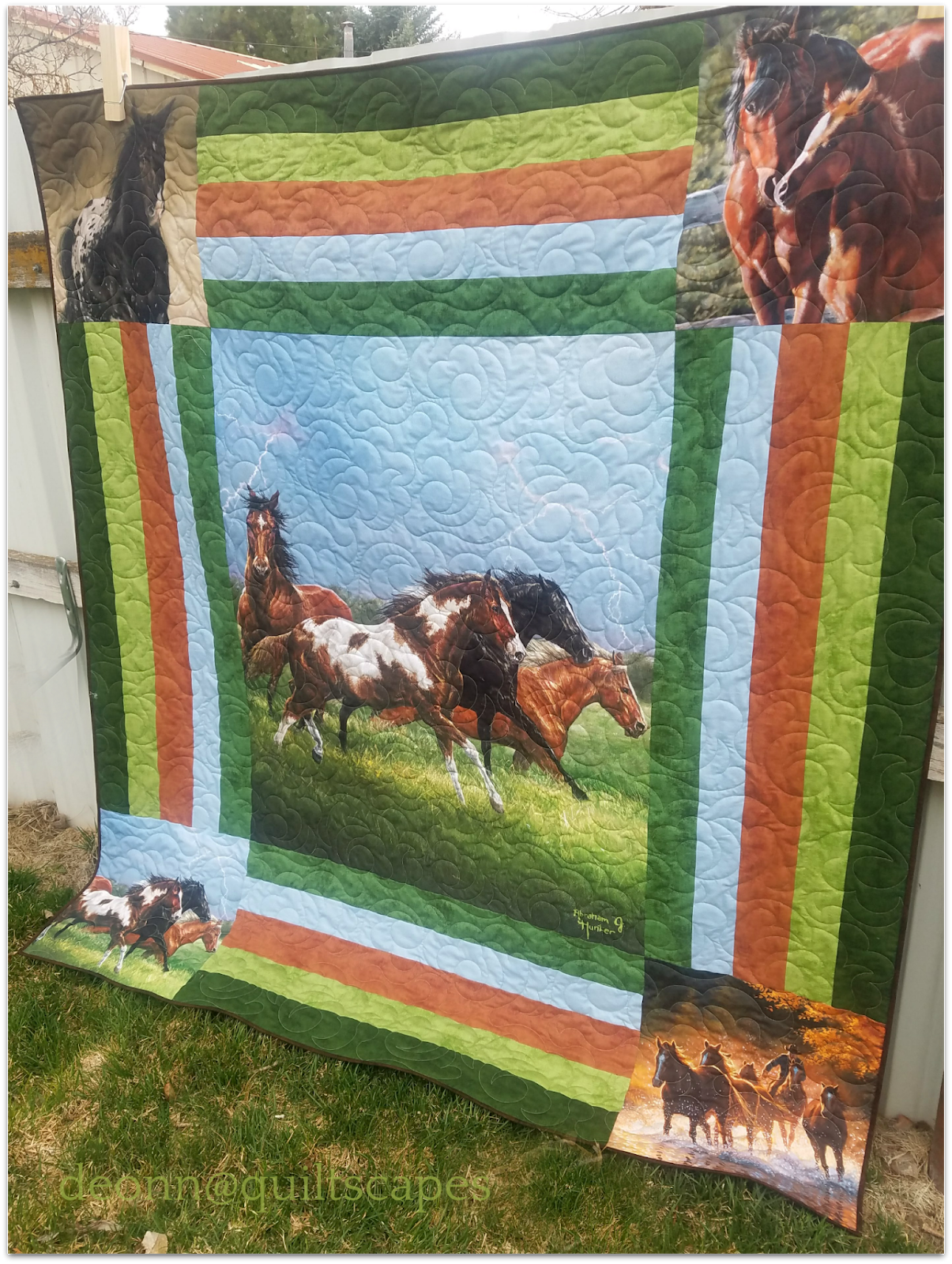 .Quiltscapes. RBD "Horse Power" Panel Quilt Tutorial